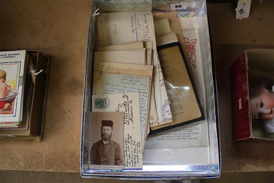 Collection of Austrian family ephemera, 1875-1940s, Rabbi Dr W Munz, etc inc Hutchinson Internment camp, bank notes etc